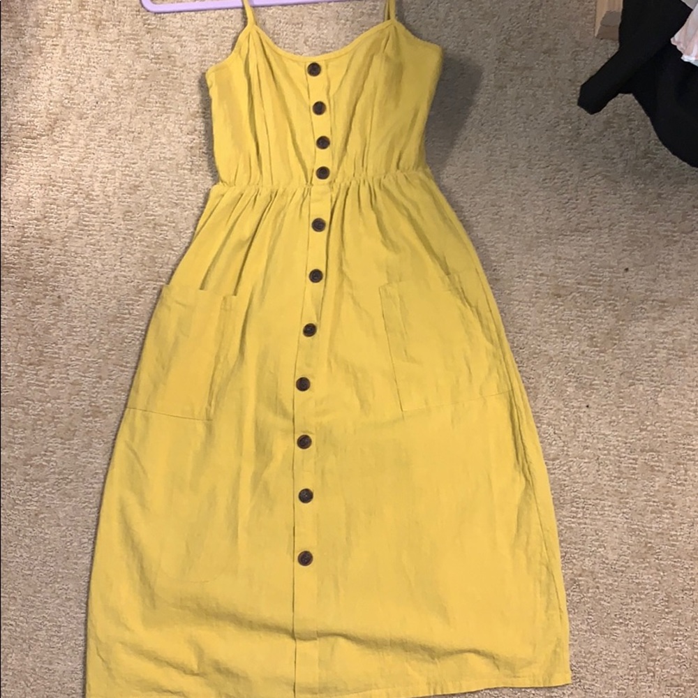 Midi Mustard Strappy Dress